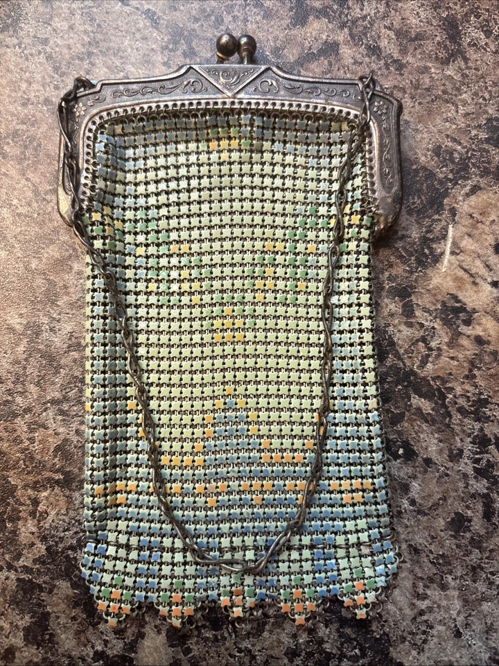 Whiting & Davis Schiaparelli Elasah Enamel Mesh Purse Art Deco - Image 2 of 4