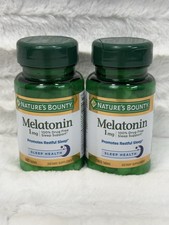 Natures Bounty Melatonin 1mg Sleep Aid, 2 Bottles, SEALED, FREE SHIP Exp 12/2028