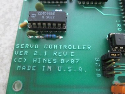 SERVO CONTROLLER HINES 8/87 VER 2.1 REV C BOARD  UNMP