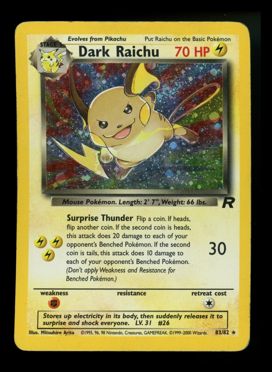 Darkness Raichu Pokémon TCG Individual Collectible Card Game Cards