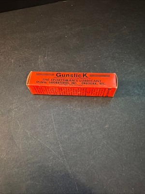 Vintage Gunslick Sportsman s Lubricant Tube Box & Pamphlet Outers Labs USA