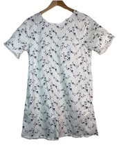 Current Elliot Women's 3 White Denim Sugar Viney Floral Fray Edge Shift Dress