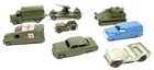 LOT 8 VINTAGE TOY Military TANK, AMBULANCE, TRUCK, CAR, JEEPS Dinky Toys Metal