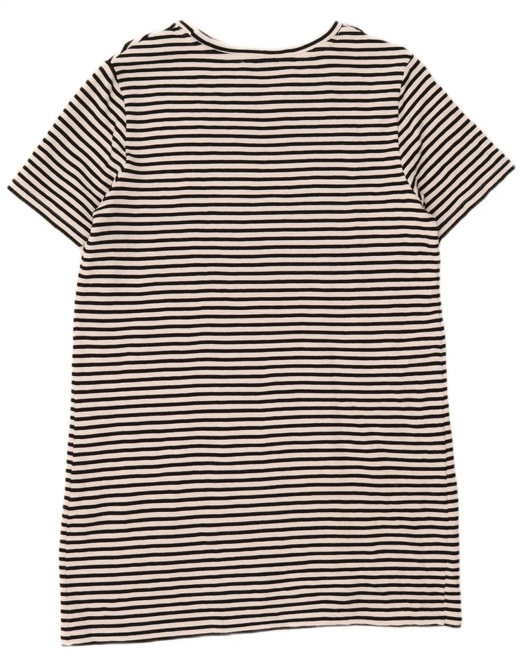 ZARA Womens Loose Fit Basic Dress UK 10 Small Black Striped AN14 - Image 2 of 4