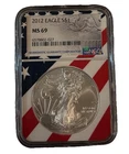 2012  $1 AMERICAN SILVER EAGLE NGC MS69 USA FLAG CORE HOLDER