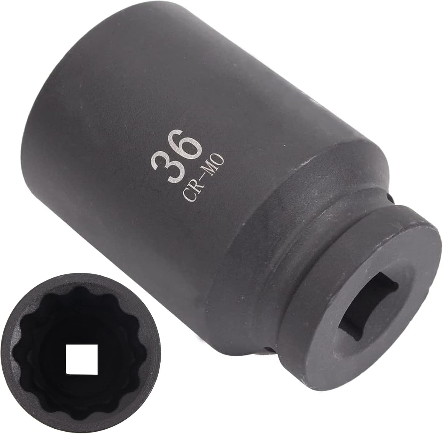 Chiave a Bussola Poligonale 36 mm per Avvitatore a Impulso - 1/2" Cr-Mo