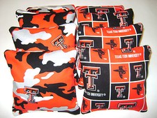 TEXAS TECH 8 CORNHOLE BEAN BAG CORN TOSS RED RAIDERS TT CAMO P