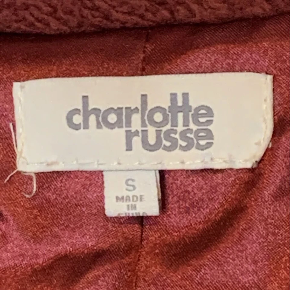 Charlotte Russe 女式西装外套红色腰围长度开口内衬缺口翻领 S — 第 3/4 张图片