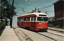 PITTSBURGH  RAILWAYS    P.C.C.  car 1635  on Route 40 in 1963