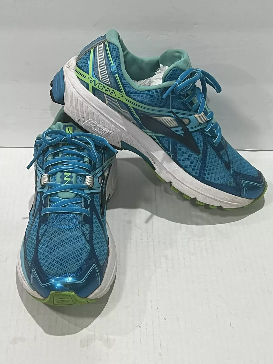 Brooks Ravenna 7 Women Blue Neon Green Running Shoes Sz9 #1202081B409 | eBay