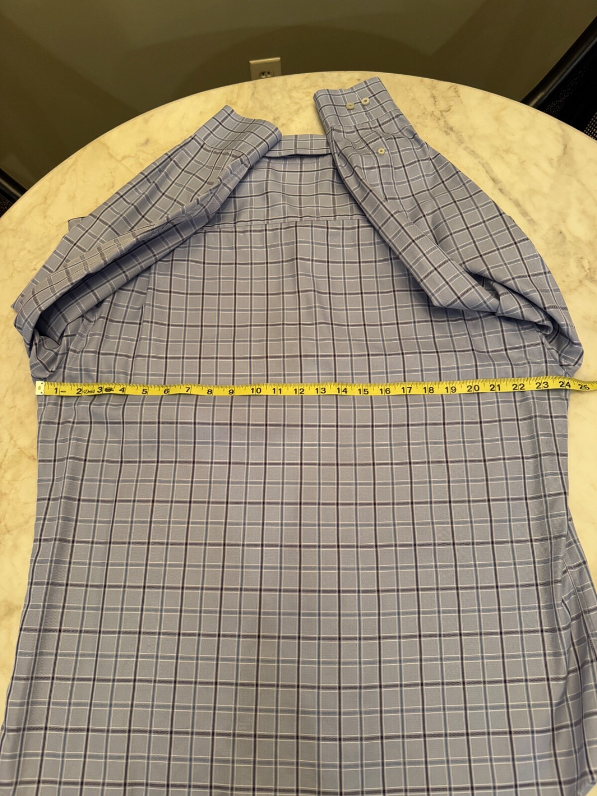 Robert Talbott Blue Plaid Pattern Shirt - Size L … - image 12