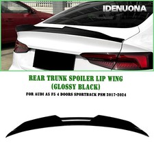 Gloss Black Rear Trunk Spoiler Lip Wing For Audi A5 F5 Sportback 2017-2025