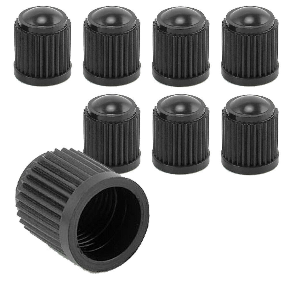 8X BLACK Plastic Tire Valves Air Dust Cover Stem Cap for Wheel Car SUV Bike