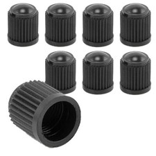 8x Black Plastic Tire Valves Air Dust Cover Stem Cap For Wheel Car Suv Bike