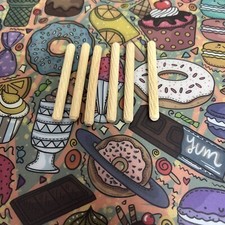 6 Wooden Fluted Dowel Pins 6.35 mm x 2 3/8 inches