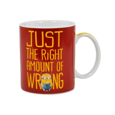 Minions Kaffeetasse Design Tasse mit Aufdruck Just the right Amount of Wrong rot
