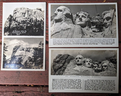 - 3 Early Mount Rushmore Construction Postcards   Undivided, Unposted