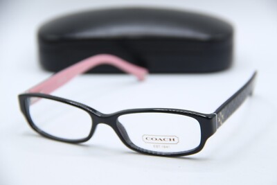Coach HC6001 Sm Emily 5053 Black Pink Rectangle Eyeglasses 50-15 135 New Coach HC6001 Emily 5053 Black Pink Rectangle Eyeglasses  main image 2