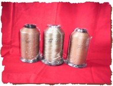 3 Spools UVR BONDED POLYESTER Heavy duty THREAD outdoor. Color BROWN SAND TAUPE