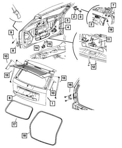 Soporte del portón trasero izquierdo para Jeep Grand Cherokee 2005-2010 (N/P 68025358AB)