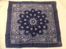 Vintage Hav-A-Hank Paisley Bandana Handkerchief Cotton USA Navy Blue RN 15187