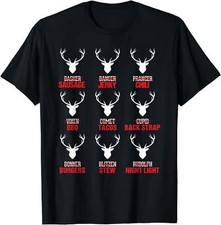Funny Christmas Reindeer Hunter Deer Meat T-Shirt