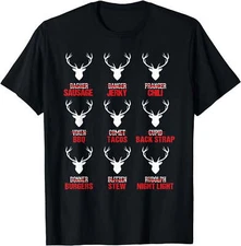 Funny Christmas Reindeer Hunter Deer Meat T-Shirt