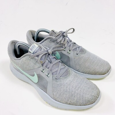 Nike Womens Flex Trainer Gray Athletic Training Comfort Running Shoes  Size