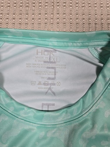 XL HUK Fishing Shirt Mens Green Camo Vented Running Lakes Pursuit UPF 30 Long Sl - Picture 5 of 15