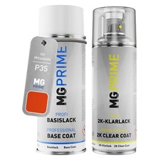Autolack 2K Spraydosen Set für Mitsubishi P35 Yusei Red Basislack 2K Klarlack