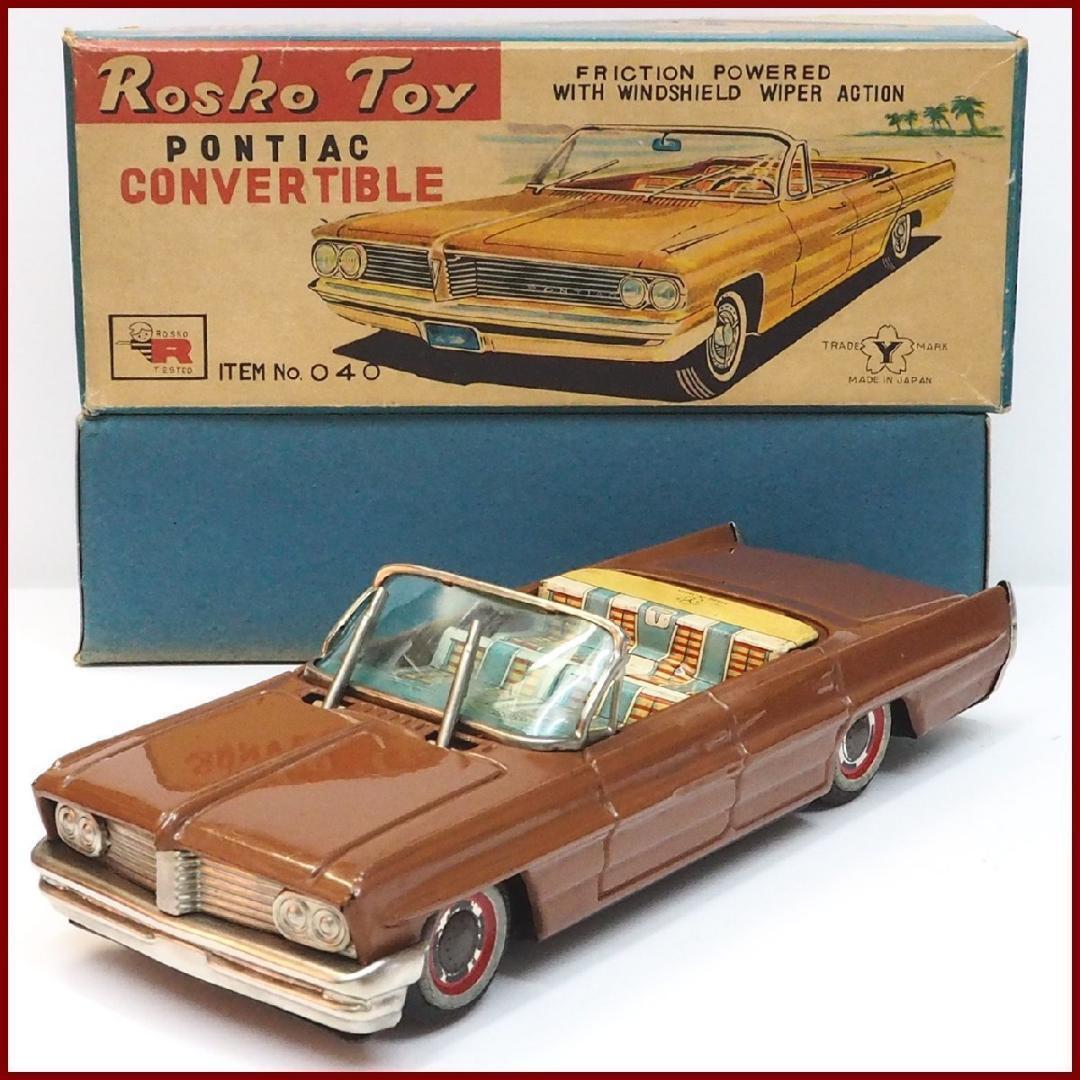 Rosko toy pontiac convertible wiper action tin Car YONEZAWA