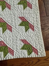 Antique Hand Stitched Tulip Quilt 72  X 61  