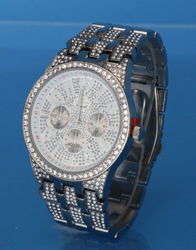 48 mm NY LONDON Luxury Men's Clubbing Hip Hop Rapper CZ Watch - Picture 6 of 6