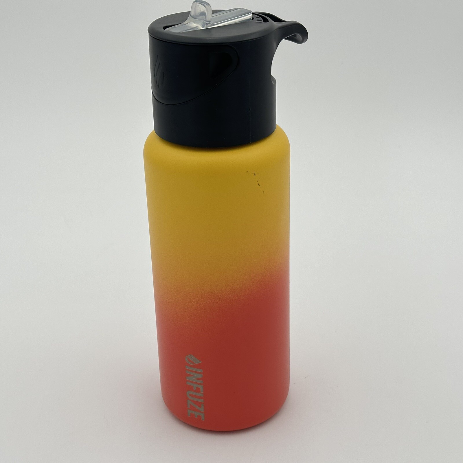 Infuze 32oz Water Bottle Yellow Orange Sunrise Flavor Lid Stainless