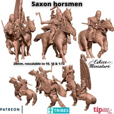 Eskice Miniatures Early Medieval Saxon Horsemen Cavalry x5 Dark Age 15 20 28mm
