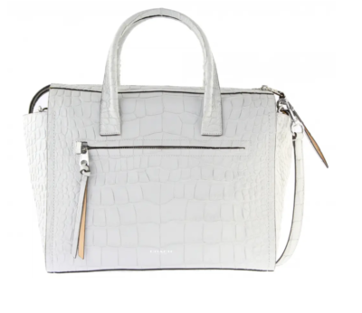 Coach 30180 Bleecker Pinnacle Gray Crocodile Leather Embossed