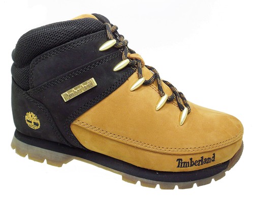 Boys TIMBERLAND Boots Euro Sprint New Wheat Black Kids Lace Ups Sale Size 7-6.5 - Afbeelding 1 van 5