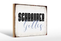 Holzschild Spruch 30X20 Cm Schrauber Gottes Mechaniker Deko Schild Wooden Sign