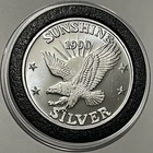 1990 Sunshine Silver Eagle RARE Vintage Coin 1 Troy Oz .999 Fine Round Medal 999