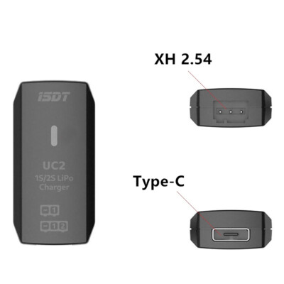 Caricabatterie ISDT UC2 Per LiPo 1S-2S, Ricarica Diretta USB, Porta XH 2.54, Per Droni E Modellismo