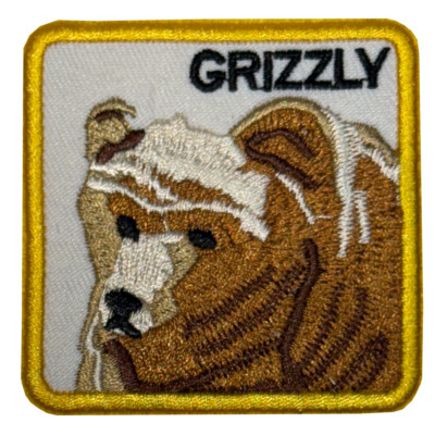 GRIZZLY BEAR Embroidered Hot melt adhesive Patches For Trucker Hat USE LOT 4-24
