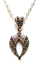 Beautiful Guardian Angel Wish Healing Necklace Silver Tone 18" Inch Chain 