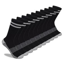 10 Pairs Boys Crew Socks - 4-6, 6-8, 8-10 Years Old 7-10 Years Black 10 Pairs