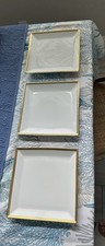 "Nuevo juego Charter Club Home 2002 "Grand Buffet Gold"/3 platos cuadrados de ensalada 8,25""