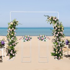 6.56f Wedding Balloon Stand w/2 Flower Stands Metal Wedding Stand Backdrop Stand