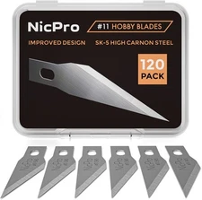 Nicpro 120 PCS Hobby Blades Set SK-5, Utility #11 Art #11, Silver 