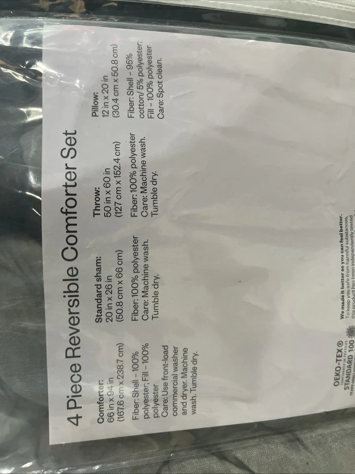 5/3 nwot 4 piece reversible comforter set gray - Image 3 of 3