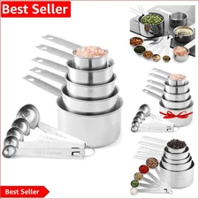 10-Piece Stainless Steel Measuring Cups & Spoons Set - Elegance in Precision