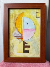wassily kandinsky , framed oil painting on wood, sealed and signed.