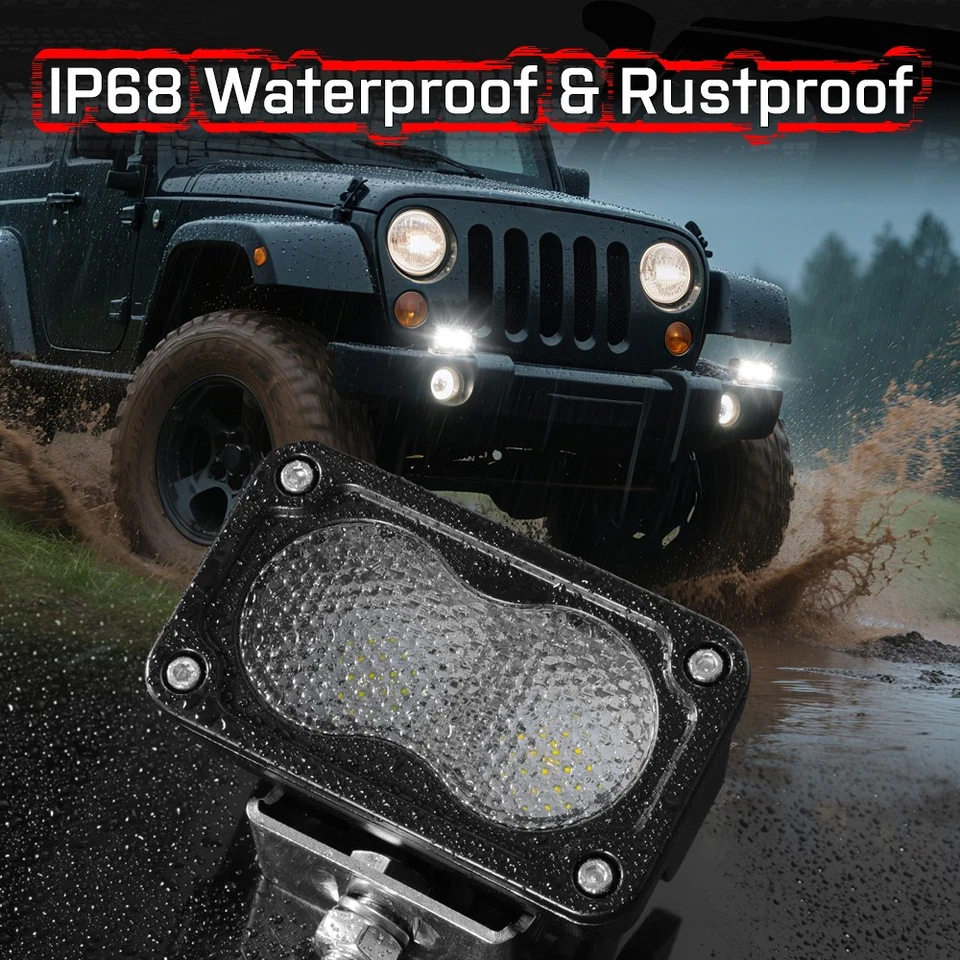 2X For Trailer Tow Hitch Mounts 3" LED Cube Lights Pods Truck Revers DRL Running - Image 4 of 4